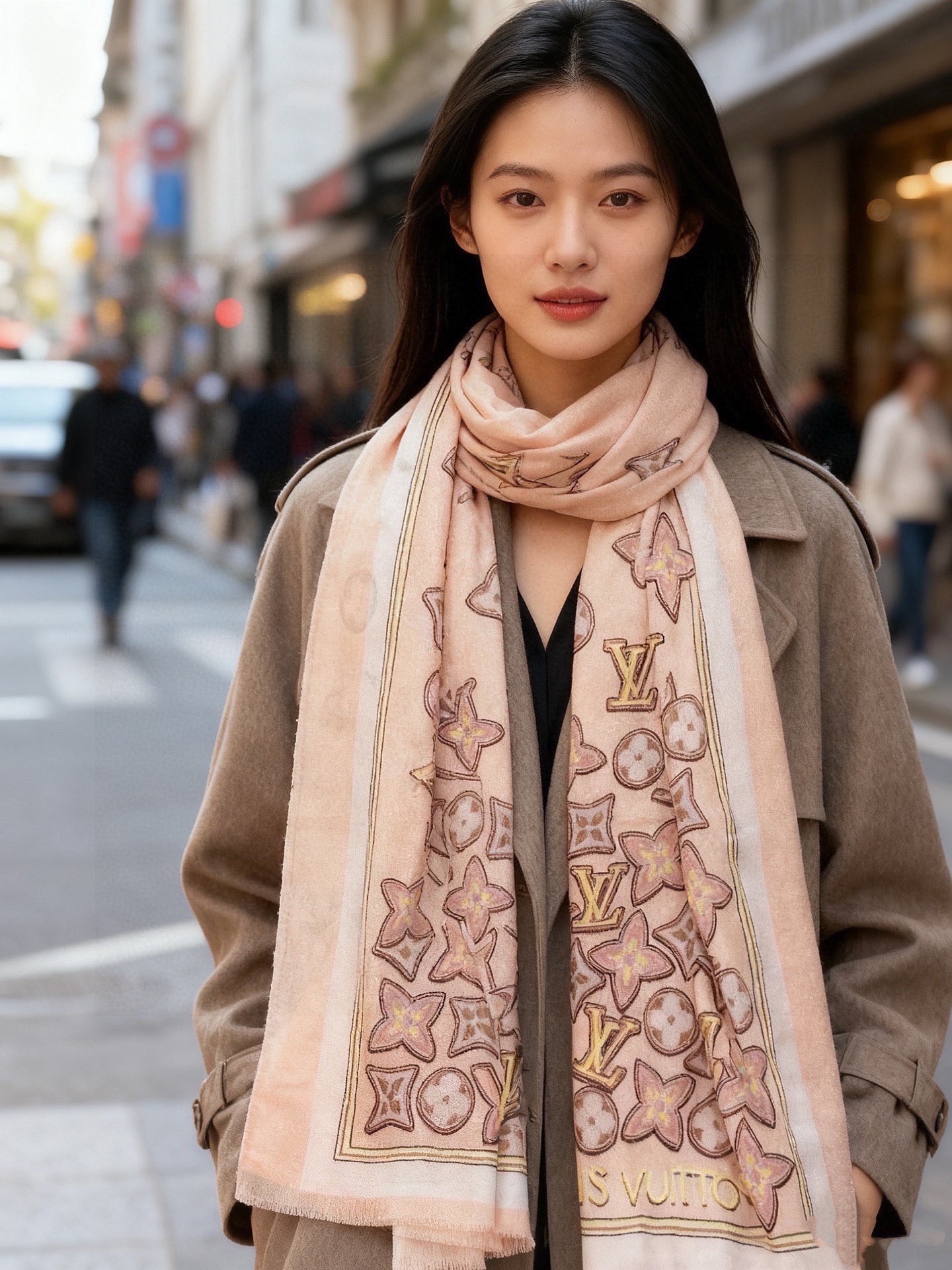 Louis Vuitton Away Scarf Monogram Cashmere Shawl 100x200cm - Image 3