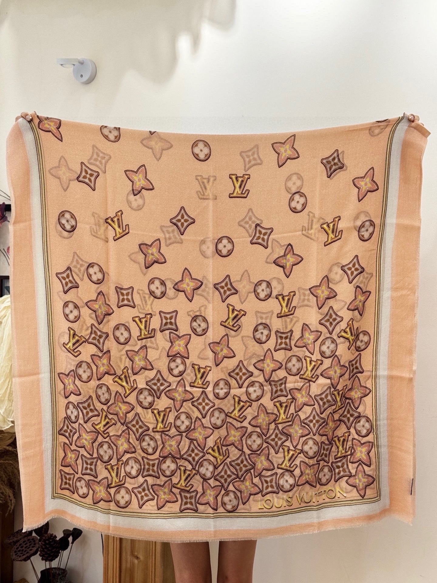 Louis Vuitton Away Scarf Monogram Cashmere Shawl 100x200cm - Image 4