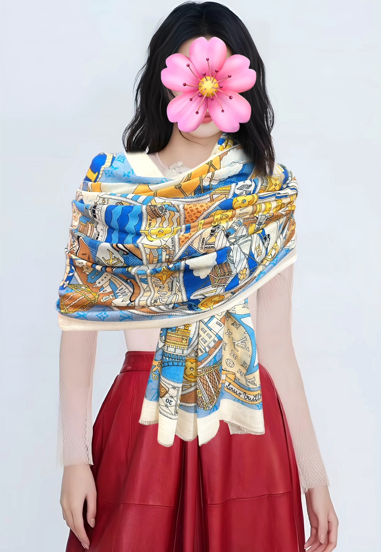 Luxury Cashmere Printed Shawl Premium Soft Long Scarf 100x200cm