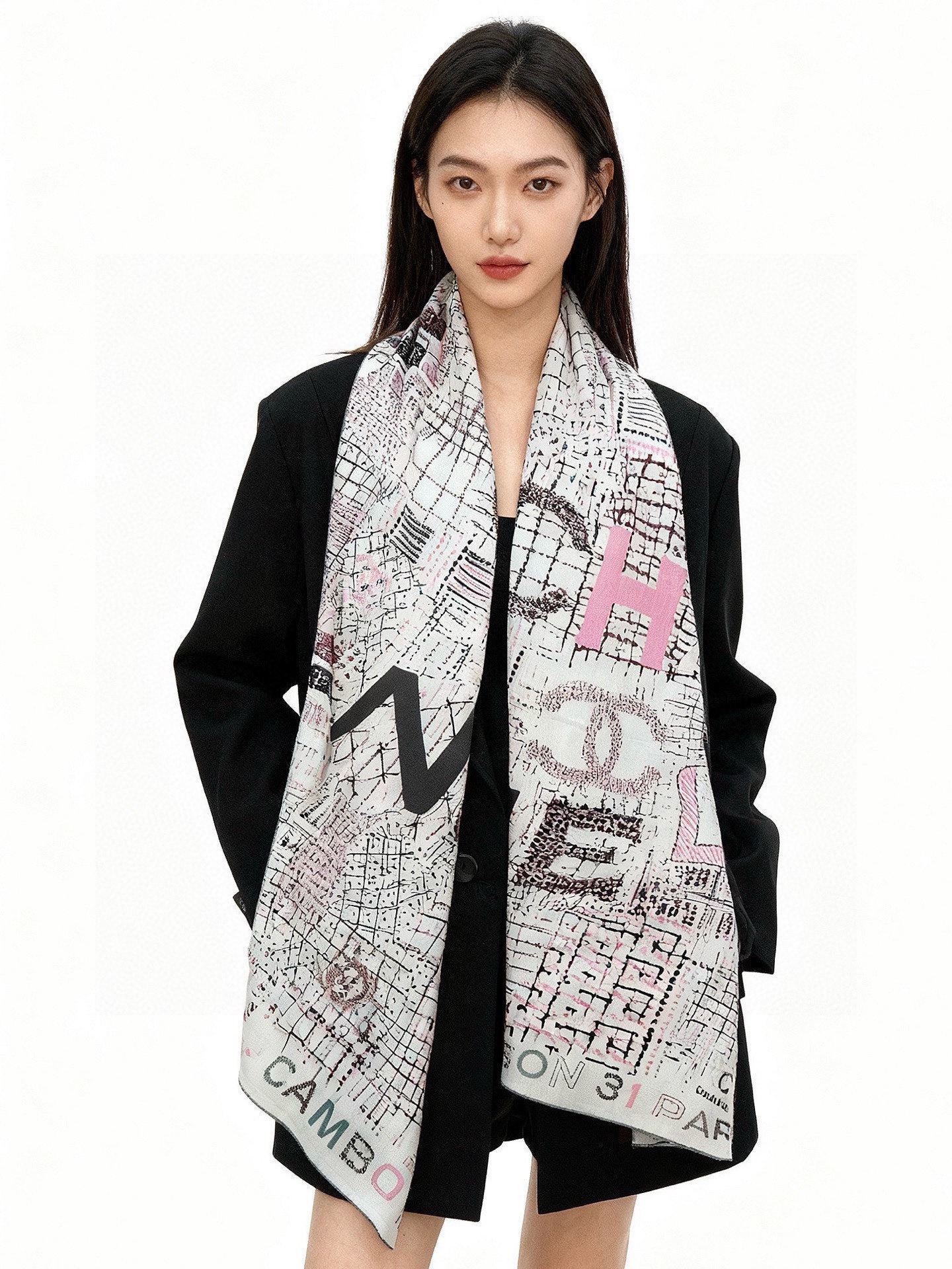 Luxury Cashmere Square Scarf Elegant Soft Shawl Premium Design