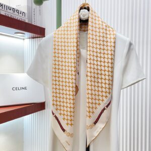 Luxury Double-Sided Twill Silk Scarf Premium Square Shawl 90x90cm Elegant Finish