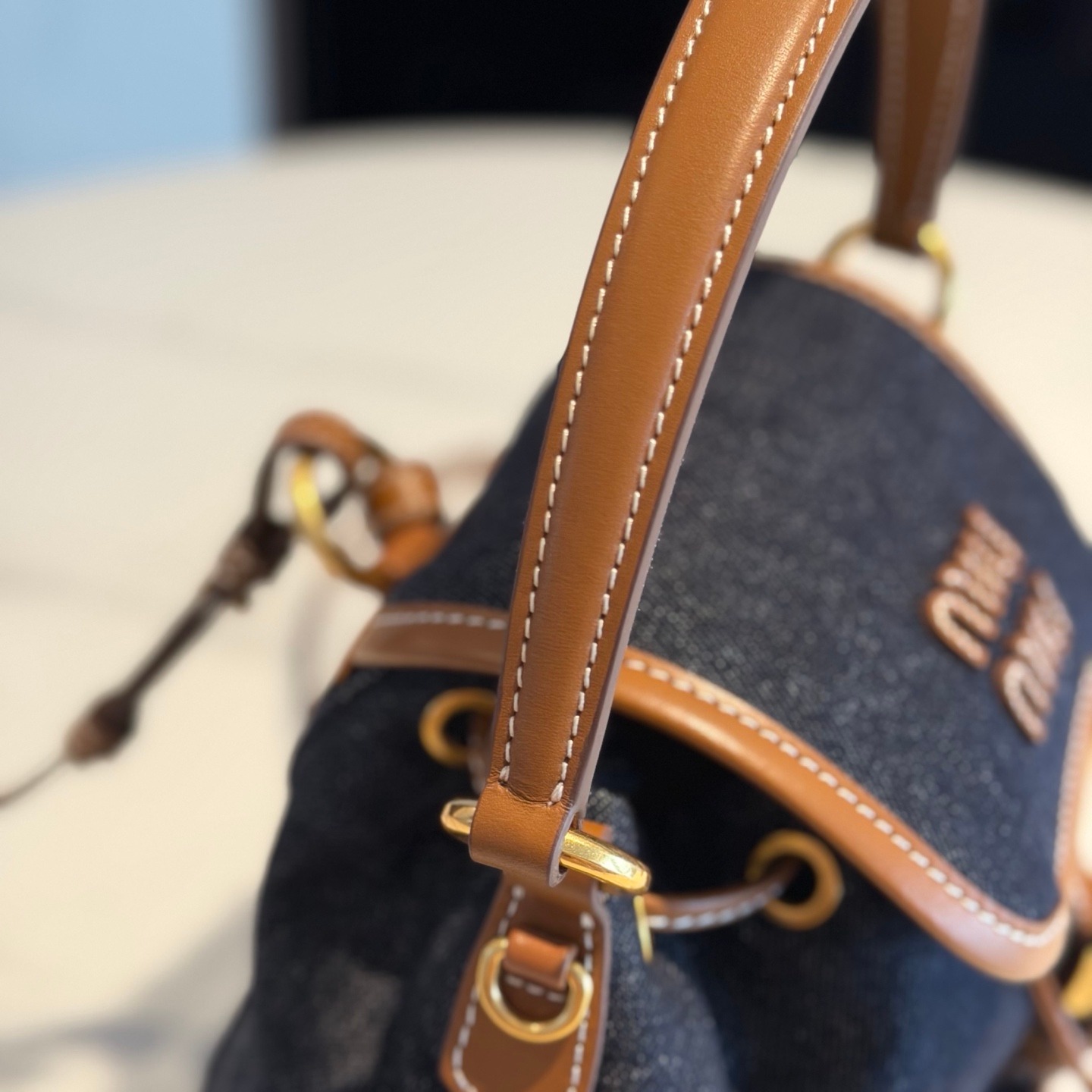 Miu Style 25SS Runway Patchwork Leather Backpack Trendy Statement Design - Image 5