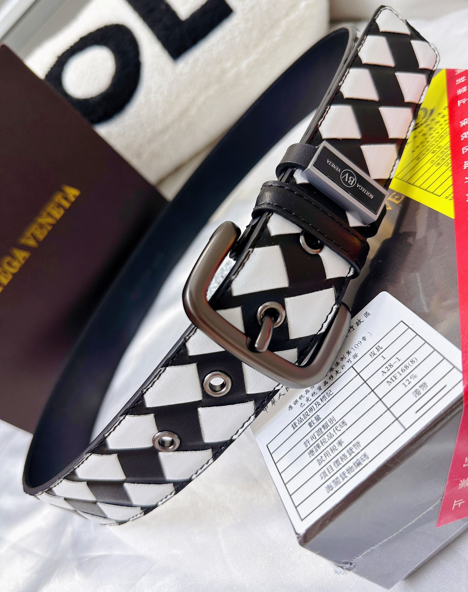 Woven Cowhide Leather Belt – Premium Handmade Design with Steel Buckle - Image 2