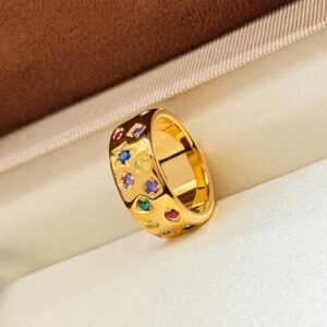 Pomellato-Inspired Celebrity Style Ring High-End Luxury Statement Band