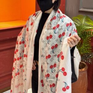 New Arrival Cherry Monogram Cashmere Scarf 100x200 Shimmering Luxury Wrap