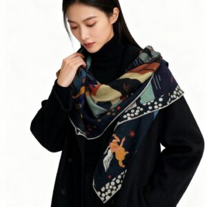 New Arrival 140cm Velvet Square Scarf Double Sided Same Color Luxury Wrap