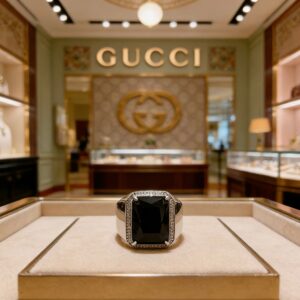 Gucci-Inspired KONE Ring with Natural Gemstones Latest High-End Luxury Statement Band