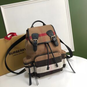 Canvas Check Backpack Rucksack Style Premium Design