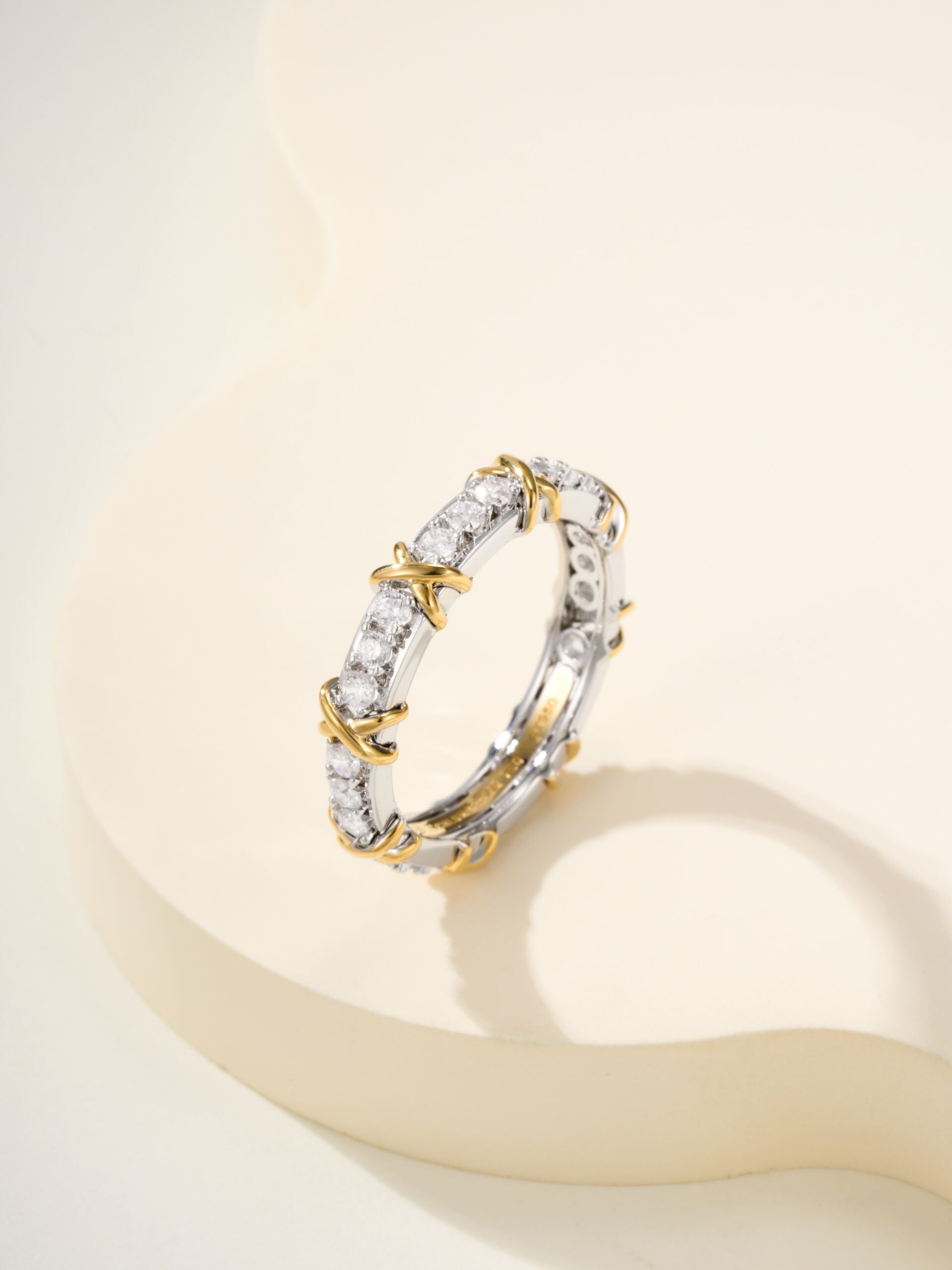Sixteen Stone Narrow Ring Elegant Slim Band with Multi-Stone Setting (Sizes 5–8) - Image 4
