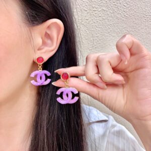 Chanel Medieval Letter Earrings Classic Vintage Elegant Luxury Design