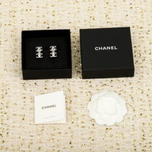 Double C Splicing Earrings Gold & Silver Two-Tone Classic Luxury Design (SS26 Edition)