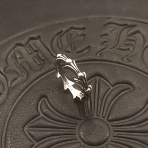 Chrome Hearts-Inspired Iris Wave Fishbone Ring High-Quality Gothic Silver Statement Band