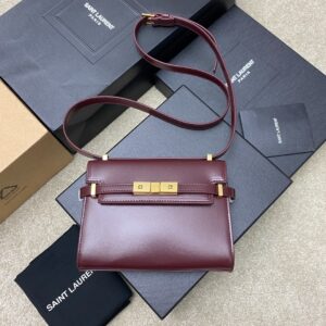 Toothpick Textured Leather Bag Green with Antique Gold Hardware