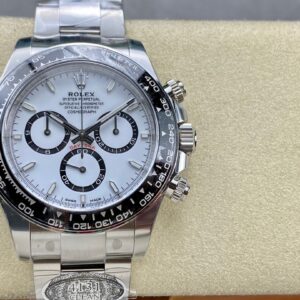 Premium Chronograph Automatic Watch – 40mm Luxury Sports Mechanical Watch with White Dial