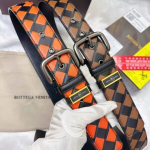 Handwoven Cowhide Leather Belt – Premium Woven Design with Steel Buckle