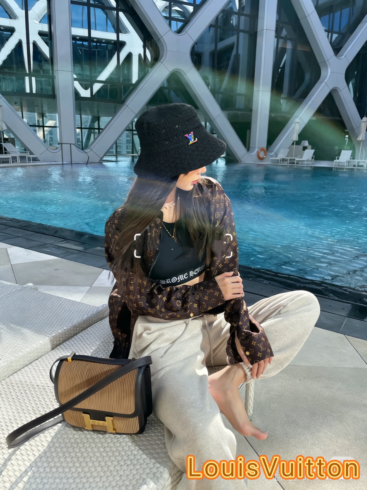Luxury Solid Color Hollow-Out Fisherman Hat for Women – 2026 Spring/Summer Travel Sun Protection Face-Shaping Bucket Hat