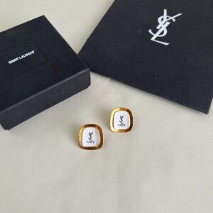 YSL Abstract Metal Earrings Premium Brass Bold Luxury Design