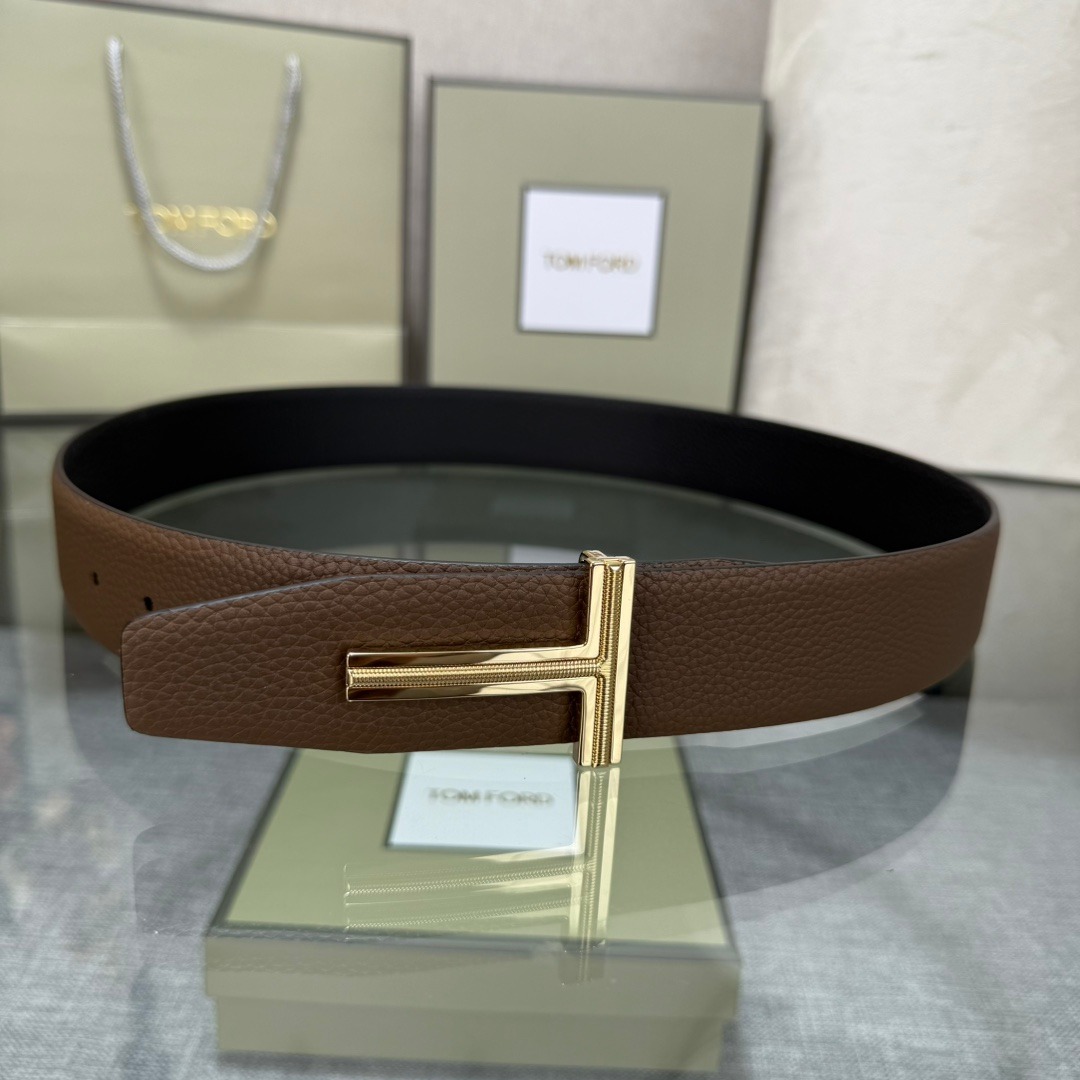Tom Ford Double-Sided Top-Grain Cowhide Leather Belt – New Collection (3.8cm) - Image 7
