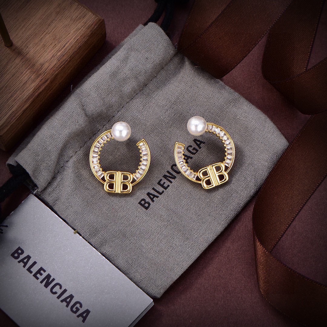 Balenciaga Inspired Gold Earrings 18K Electroplated Avant Garde Design