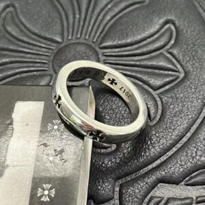 Chrome Hearts High-End Cross Flower Ring Premium Gothic Silver Band (Multiple Sizes Available)