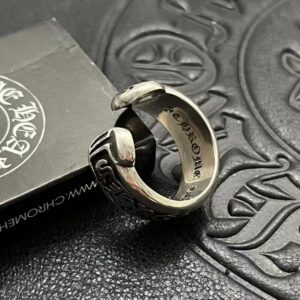 Chrome Hearts High-Reproduction Open Scroll Ring Premium Gothic Adjustable Silver Band