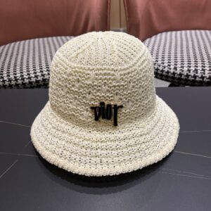 Dior Inspired Hollow-Out Fisherman Hat for Women – 2026 Summer Travel Sun Protection Bucket Hat