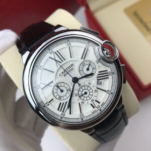 Men’s Six Hand Luxury Watch Running Seconds Leather Strap Design