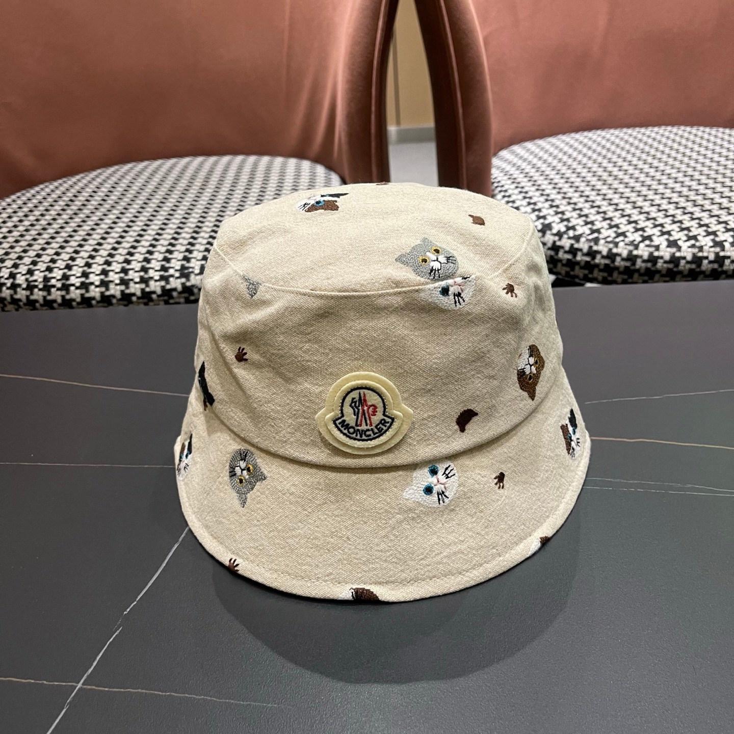 Cute Japanese-Style Embroidered Cat Fisherman Hat for Women – Summer Casual Versatile Sunshade Bucket Hat