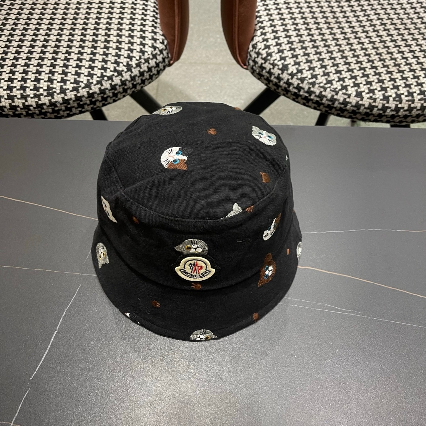 Japanese-Style Cute Cat Embroidered Fisherman Hat for Women – Summer Casual Face-Slimming Sunshade Bucket Hat