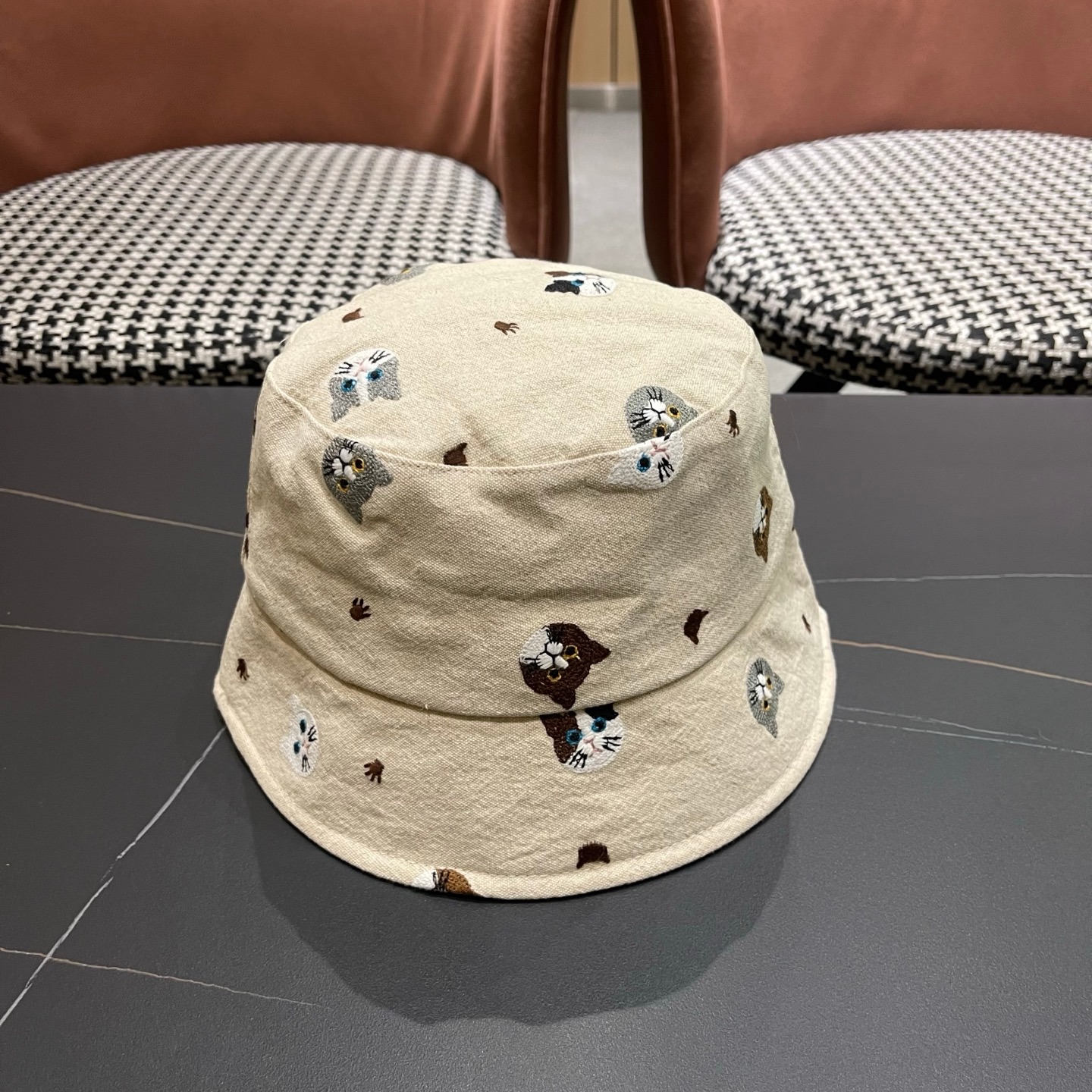 Cute Japanese-Style Embroidered Cat Fisherman Hat for Women – Summer Casual Versatile Sunshade Bucket Hat - Image 8