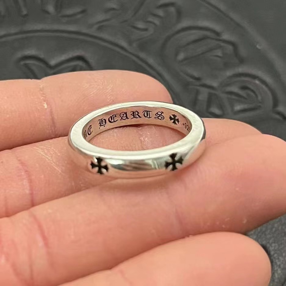 Chrome Hearts High-End Cross Flower Ring Premium Gothic Silver Band (Multiple Sizes Available) - Image 3