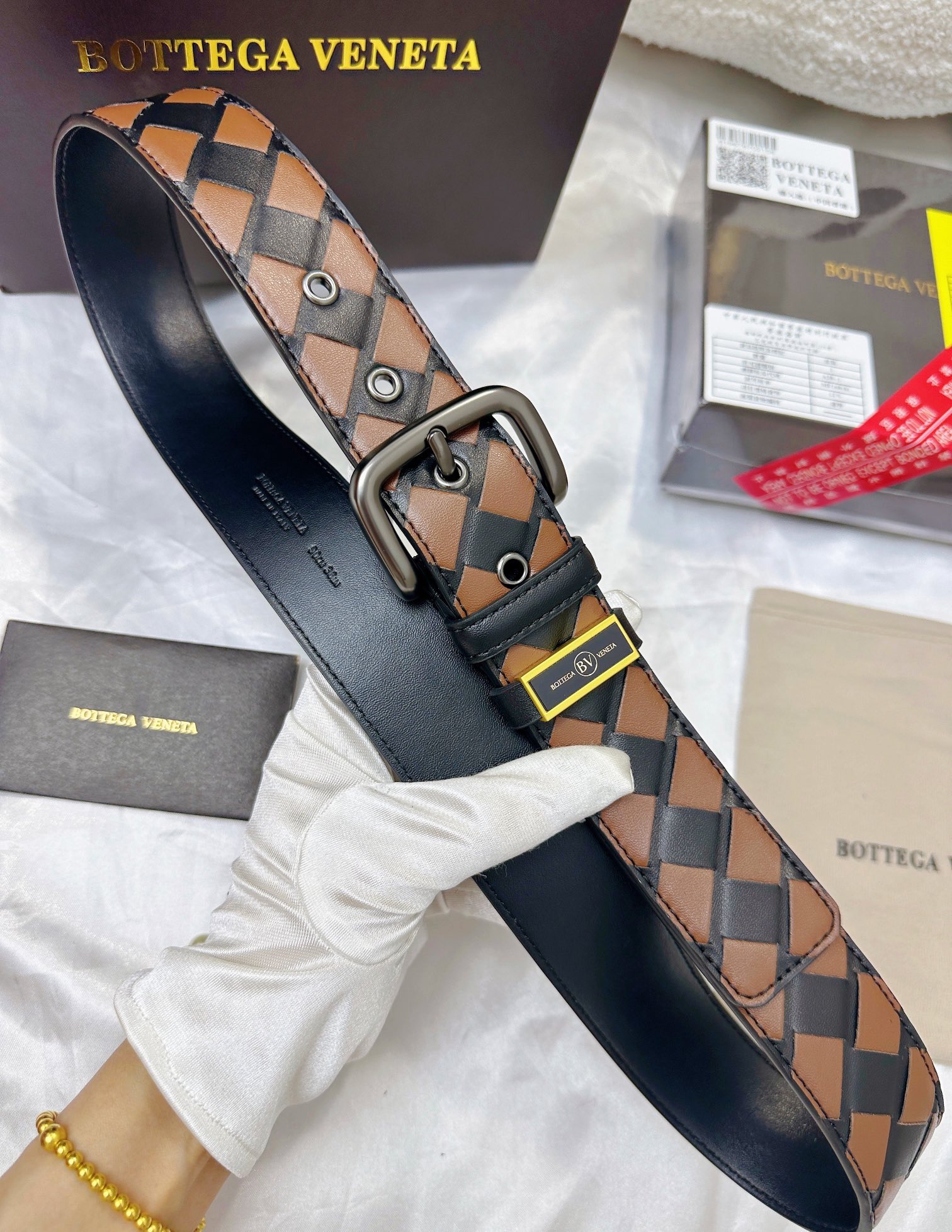 Handwoven Cowhide Leather Belt – Premium Woven Design with Steel Buckle - Image 6