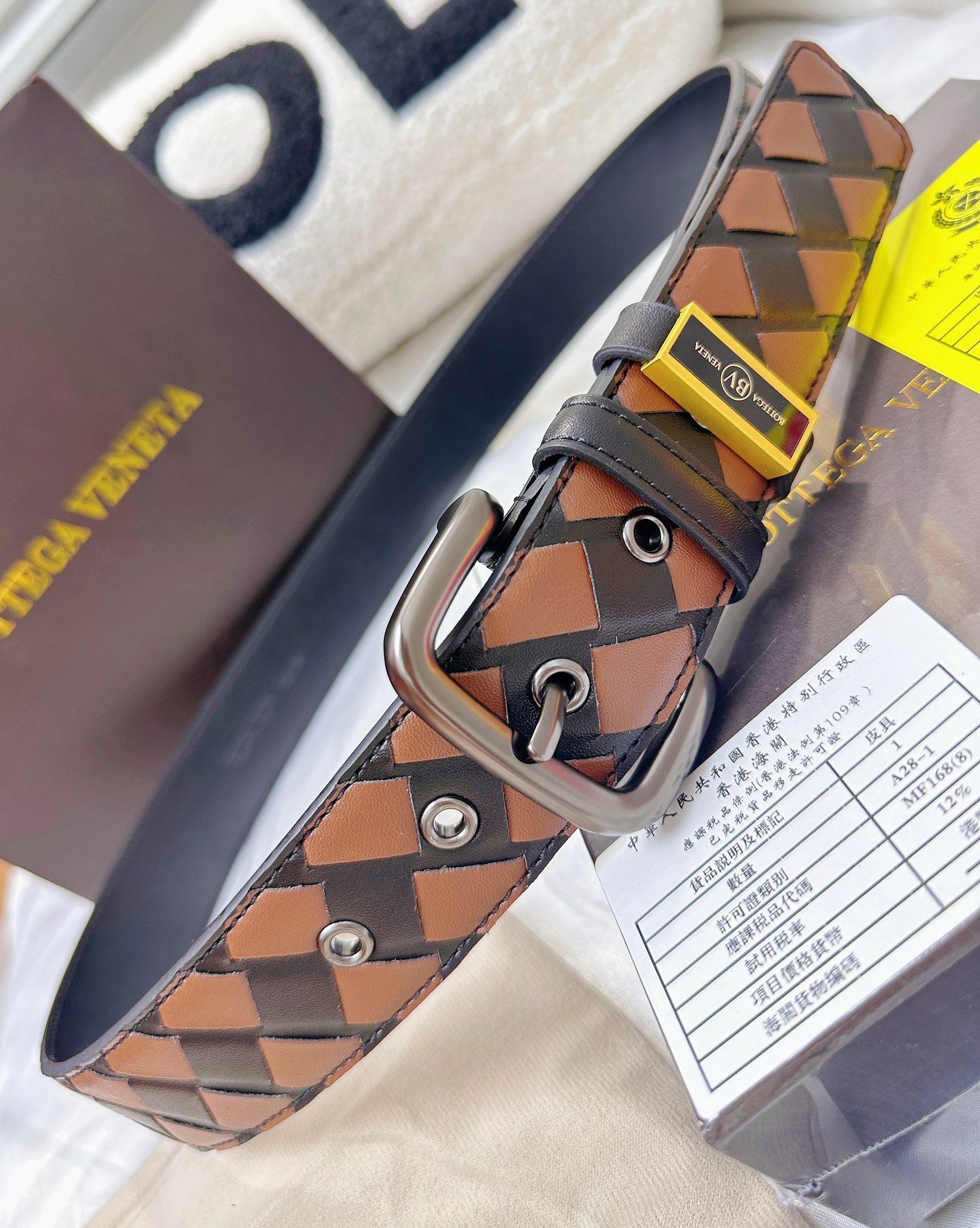 Woven Cowhide Leather Belt – Premium Handmade Design with Steel Buckle - Image 4
