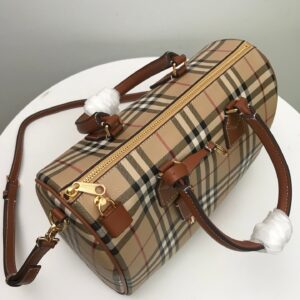 Check Pattern Backpack Leather Padlock Detail Premium Design