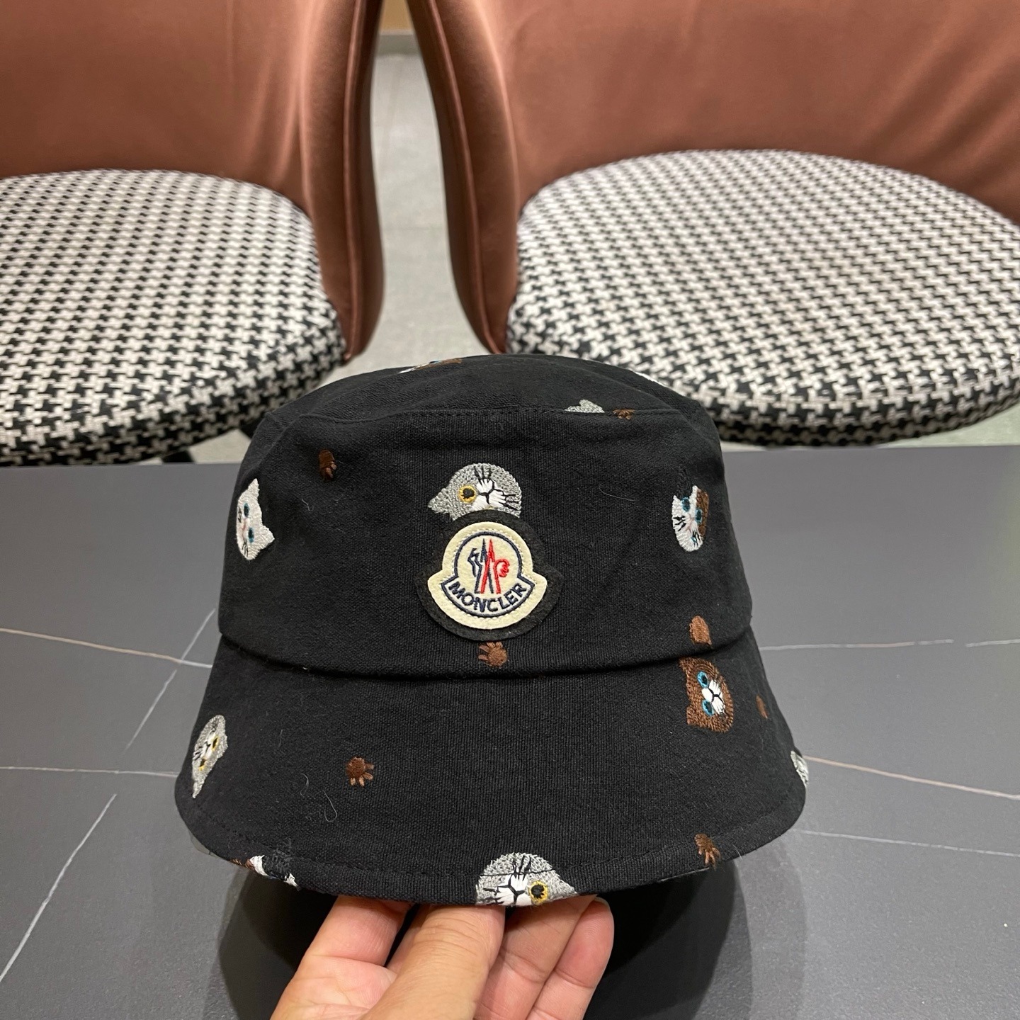 Japanese-Style Cute Cat Embroidered Fisherman Hat for Women – Summer Casual Face-Slimming Sunshade Bucket Hat - Image 3