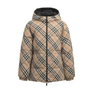 Burberry 24FW Reversible Hooded Check Down Jacket Two Way Zipper Edition