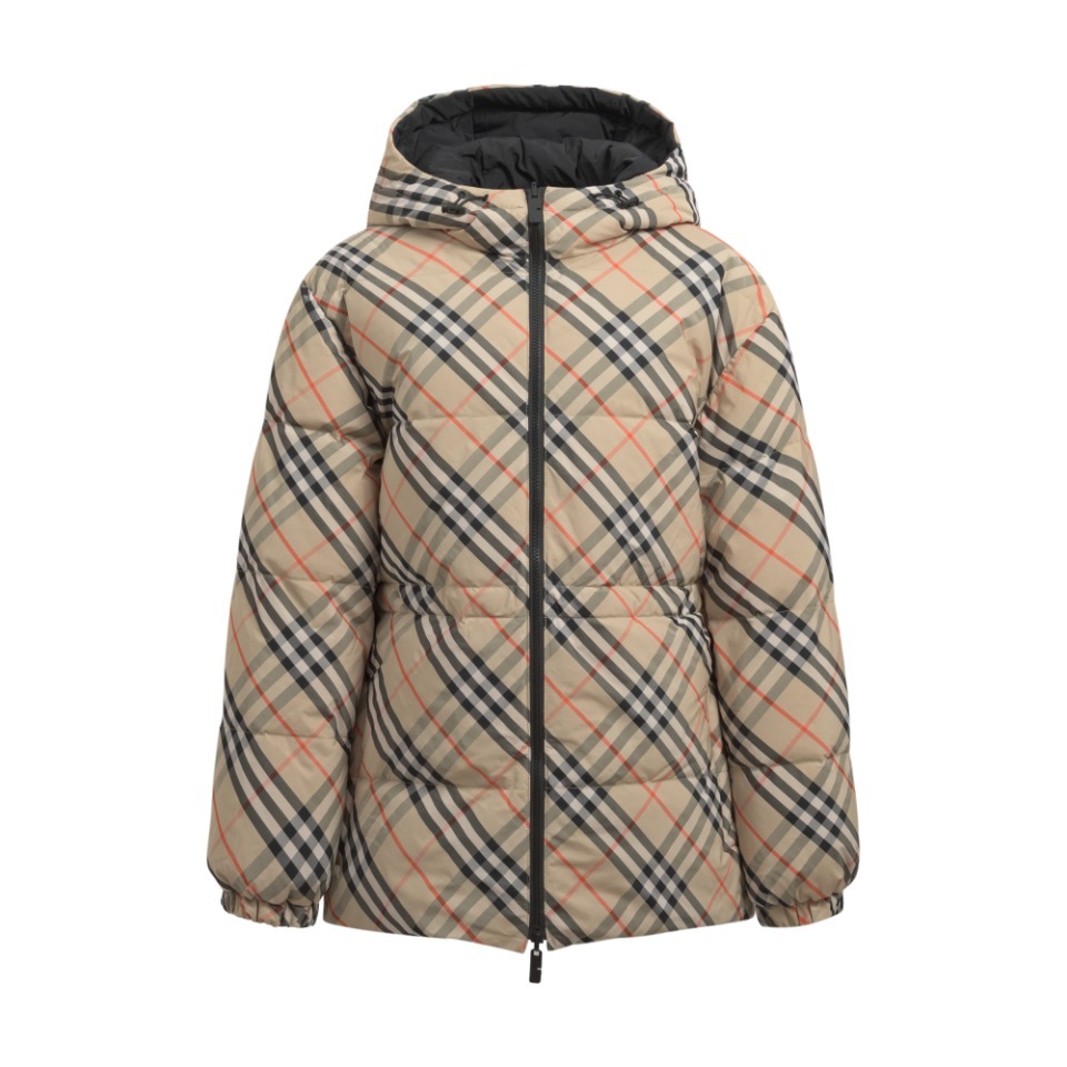 Burberry 24FW Reversible Hooded Check Down Jacket Two Way Zipper Edition
