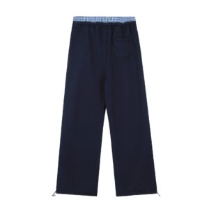 Miu Miu Style M5810 Four Season Loop Cotton Sweatpants Fake Two Piece Waist Premium Drawstring Pants