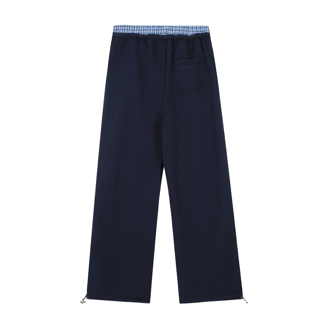 Miu Miu Style M5810 Four Season Loop Cotton Sweatpants Fake Two Piece Waist Premium Drawstring Pants