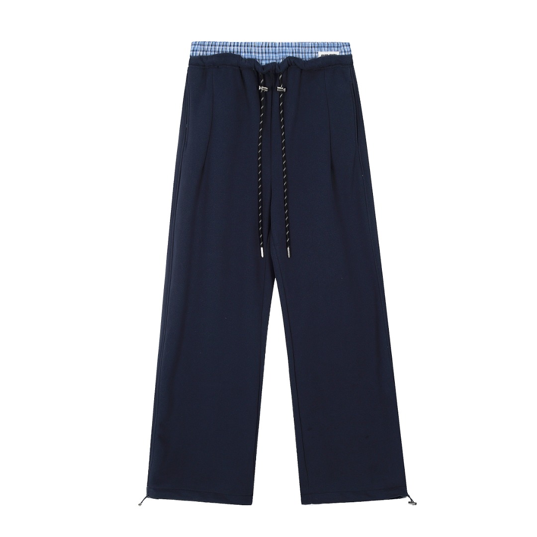 Miu Miu Style M5810 Four Season Loop Cotton Sweatpants Fake Two Piece Waist Premium Drawstring Pants - Image 4
