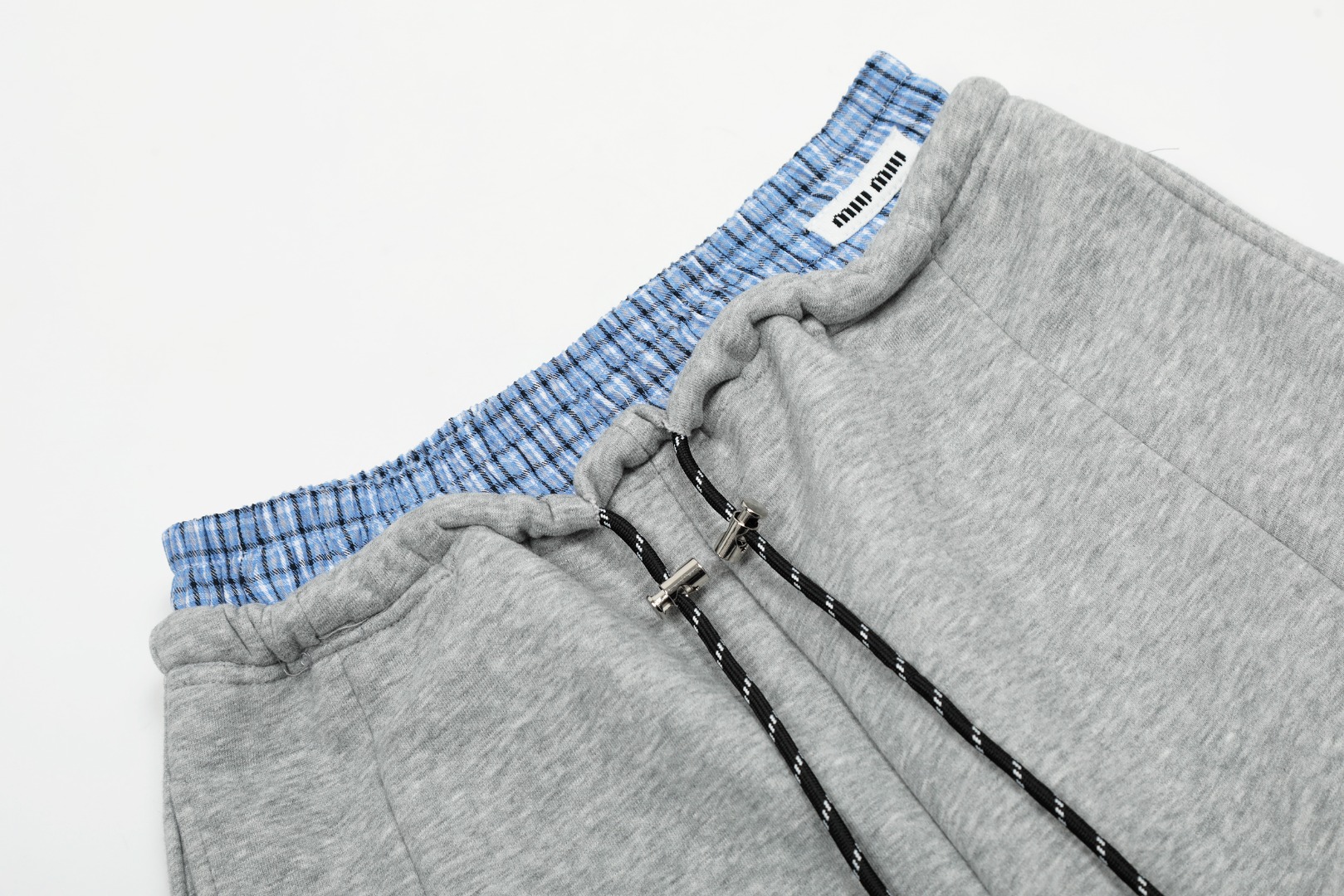 Miu Miu Style M5810 Four Season Loop Cotton Sweatpants Fake Two Piece Waist Premium Drawstring Trousers - Image 3