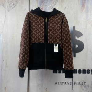 Louis Vuitton LV927 2026 SS Double Sided Jacquard Hooded Zip Cardigan Jacket Premium Knit