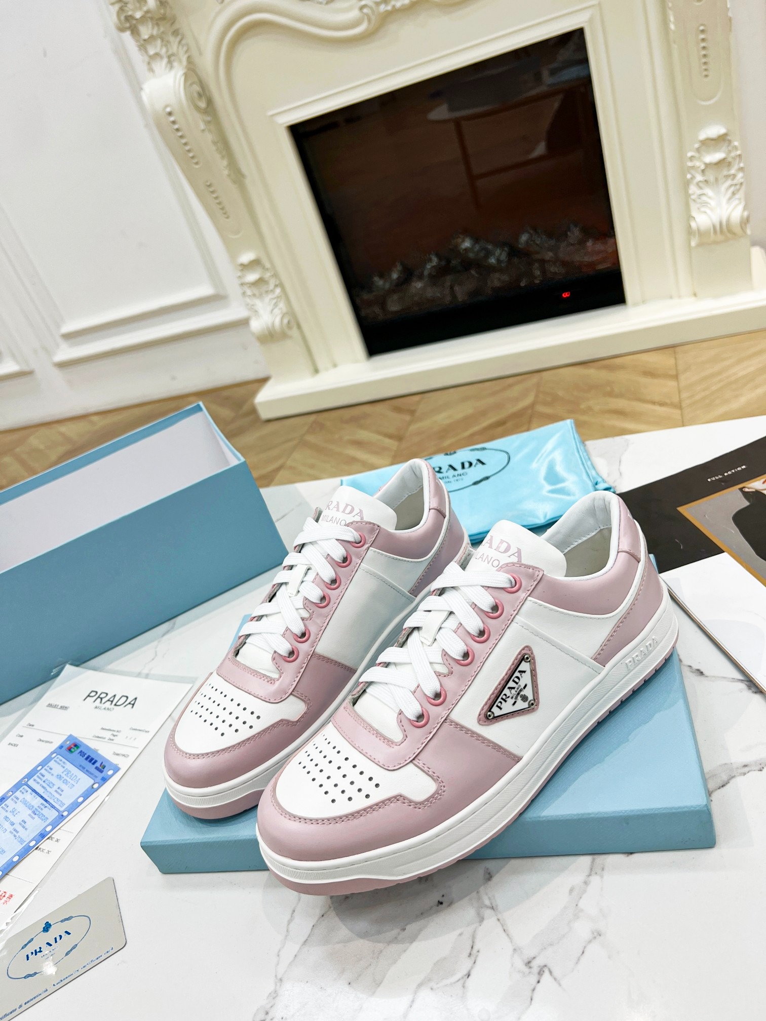 PRADA 2023 Couple Edition Premium Cowhide Leather Sneakers Top Version Luxury Shoes - Image 4
