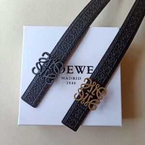 LOEWE Anagram Embossed Leather Belt – Classic Black Edition
