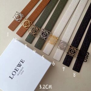 LOEWE Anagram Luxury Embossed Leather Belt – 3.2CM