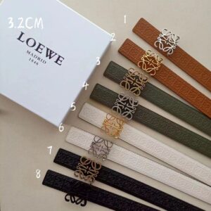 LOEWE Anagram Embossed Leather Belt for Women – 3.2CM