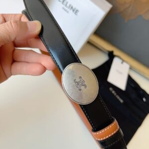 CELINE Arc de Triomphe Oval Buckle Belt Premium Leather Luxury Belt