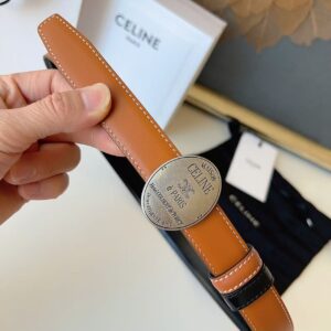 CELINE Arc de Triomphe Oval Buckle Belt Luxury Designer Leather Belt