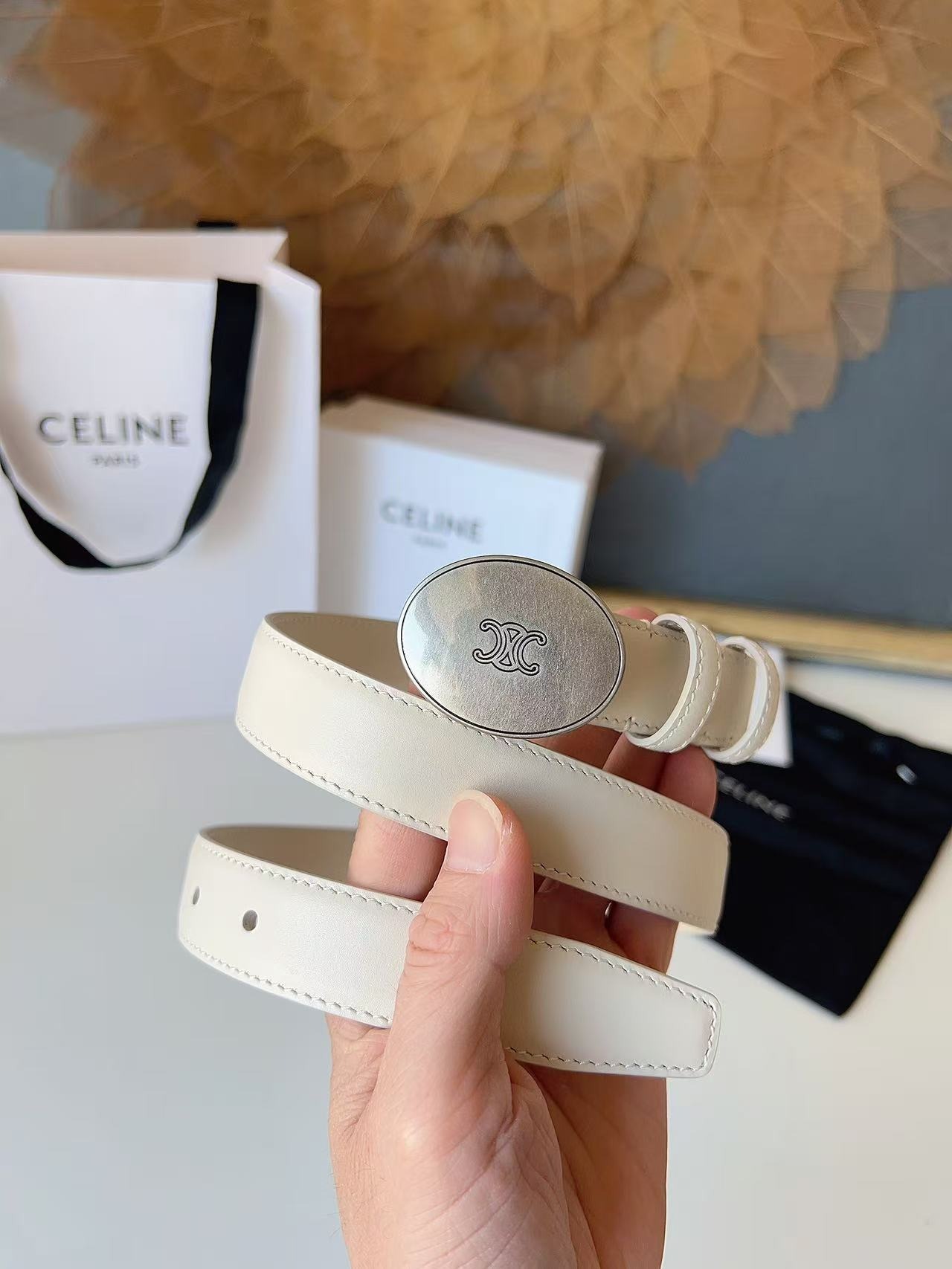 CELINE Arc de Triomphe Oval Buckle Belt