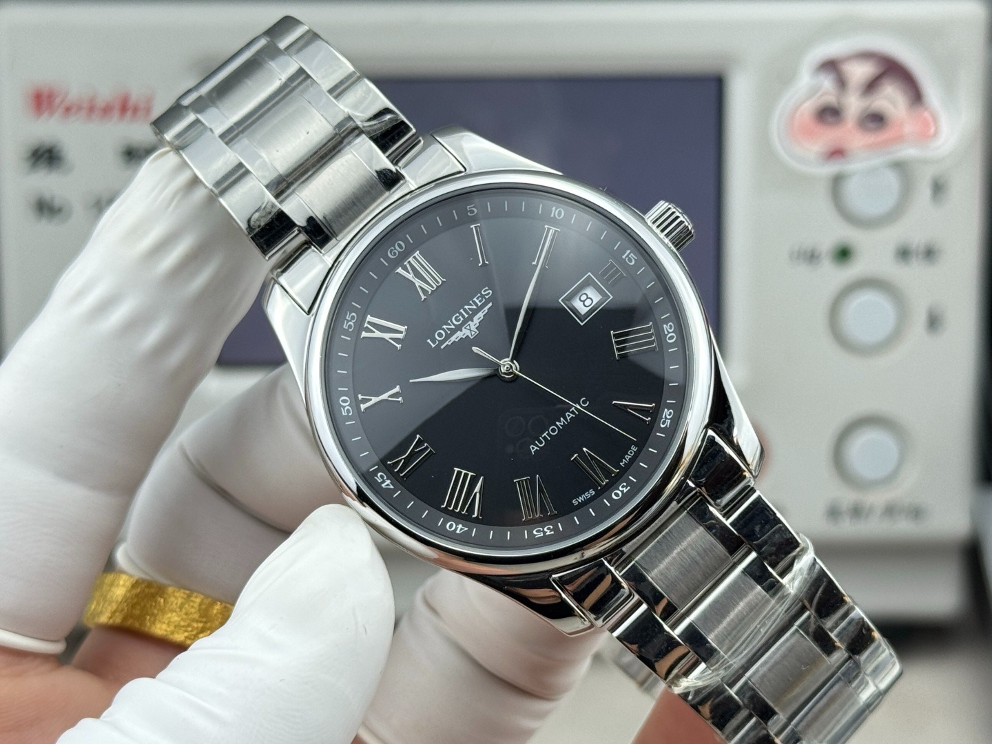 Longines Master Collection 40mm Black Roman Automatic Watch Luxury Dress Timepiece